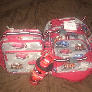 Pottery barn Disney Cars lunchbox and backpack